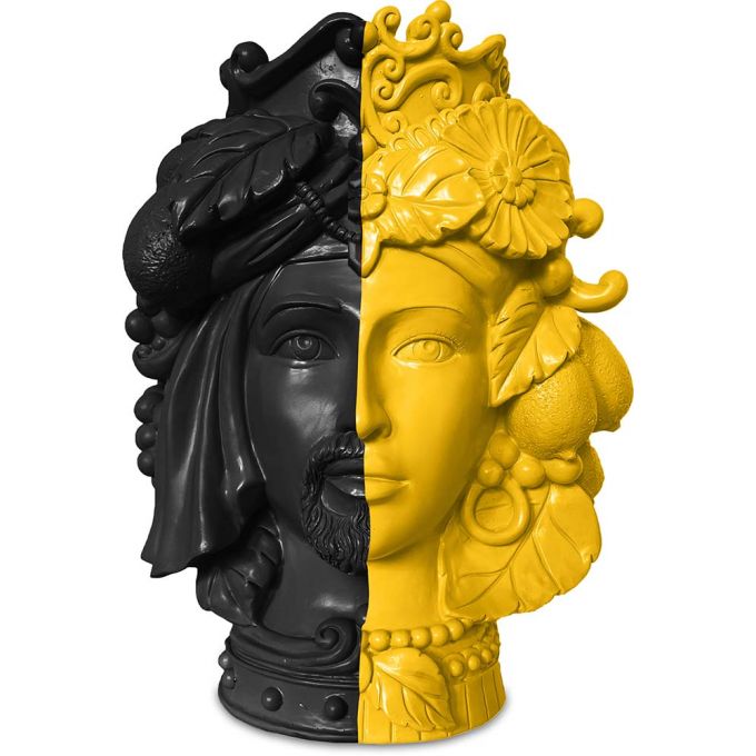 Testa  Media Nero Giallo Baci Milano