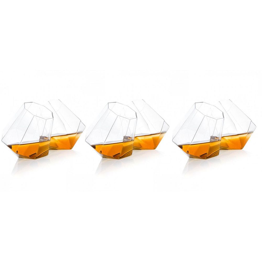 Set 6 bicchieri whisky ottagonali evviva