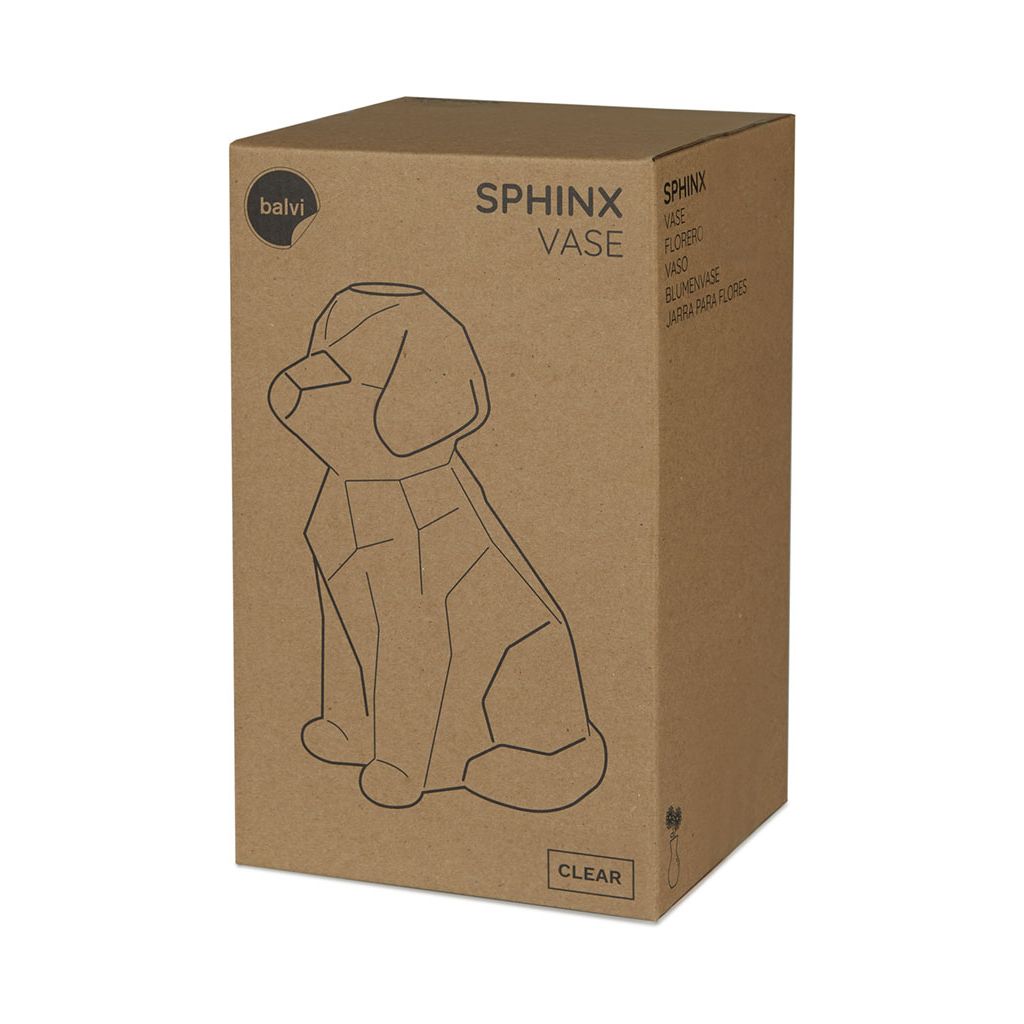 Vaso Sphinx Cane 23 Cm Trasparente Balvi