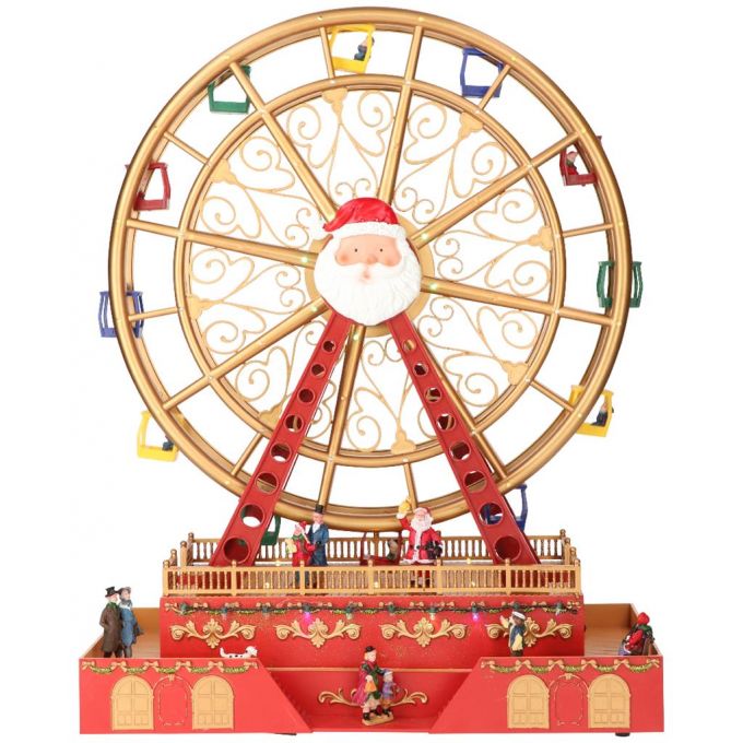 Ferris wheel animated Red/gold-Adapter incl.-LED