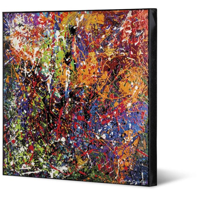 Quadro Non E' Pollock Rosso 70X70 Egan
