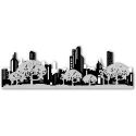 quadro skyline design minimal bianco nero argento