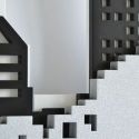 quadro skyline design minimal bianco nero argento