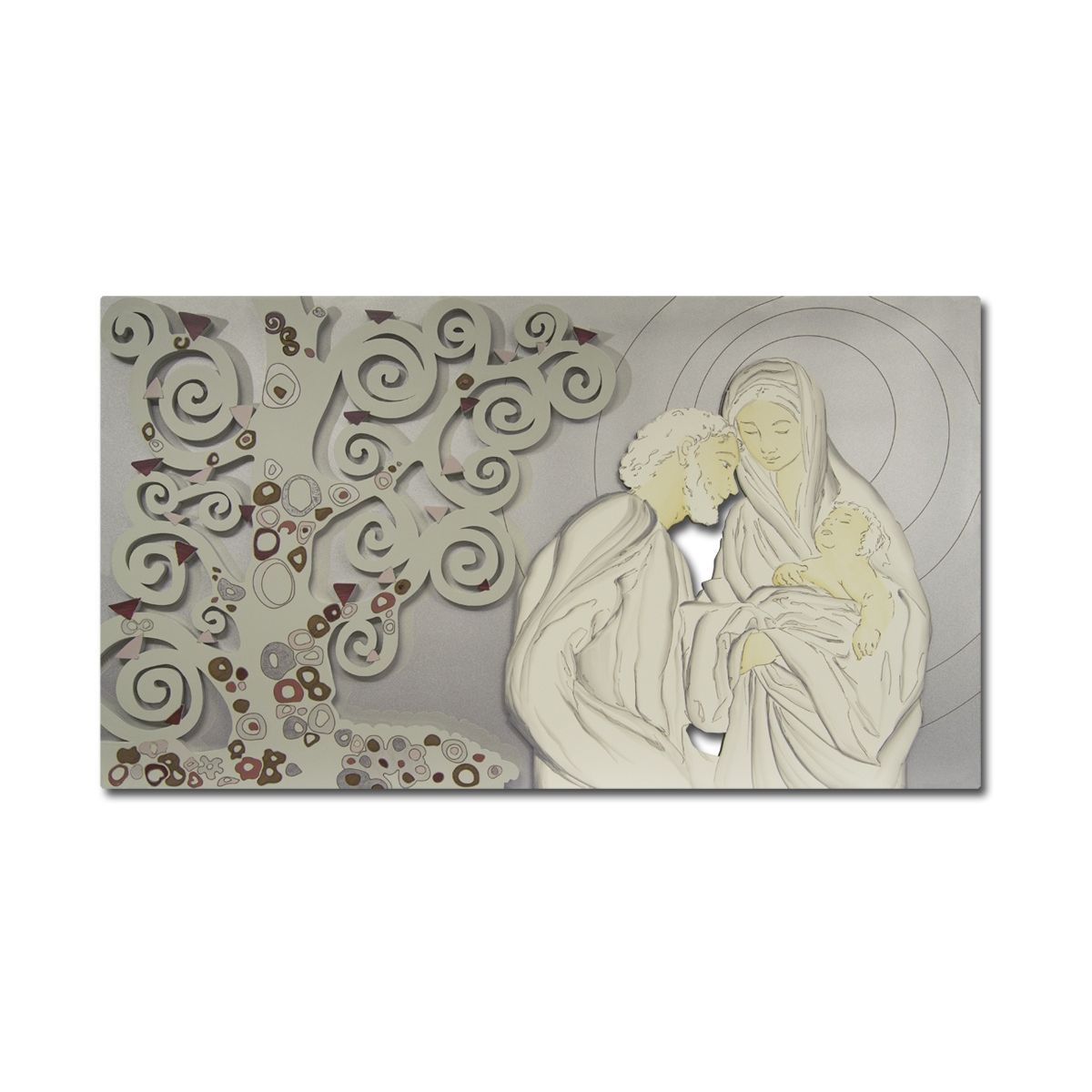 capezzale sacra famiglia argento grigio luce decoro toni freddi