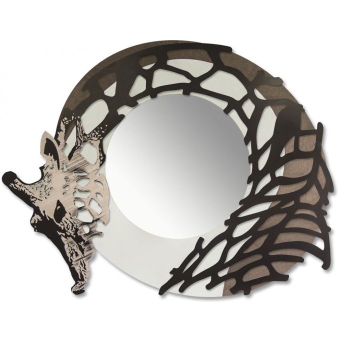specchiera design animalier panna marrone decoro tortora