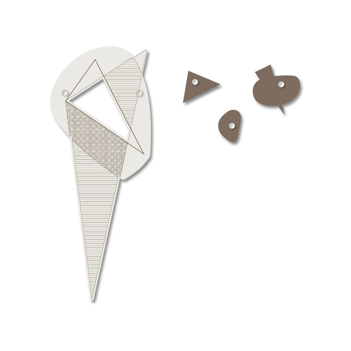 appendiabiti da parete design scandinavo panna grigio marrone