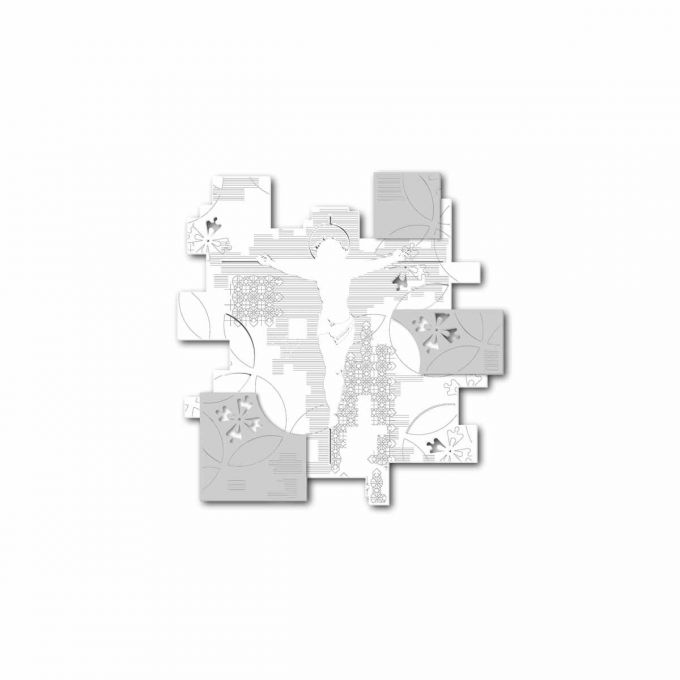capezzale crocifisso moderno bianco grigio luce
