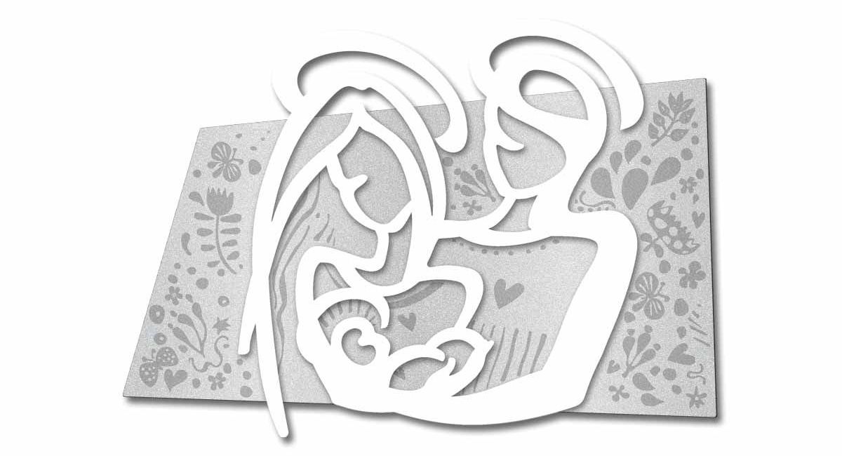 capoletto sacra famiglia argento bianco