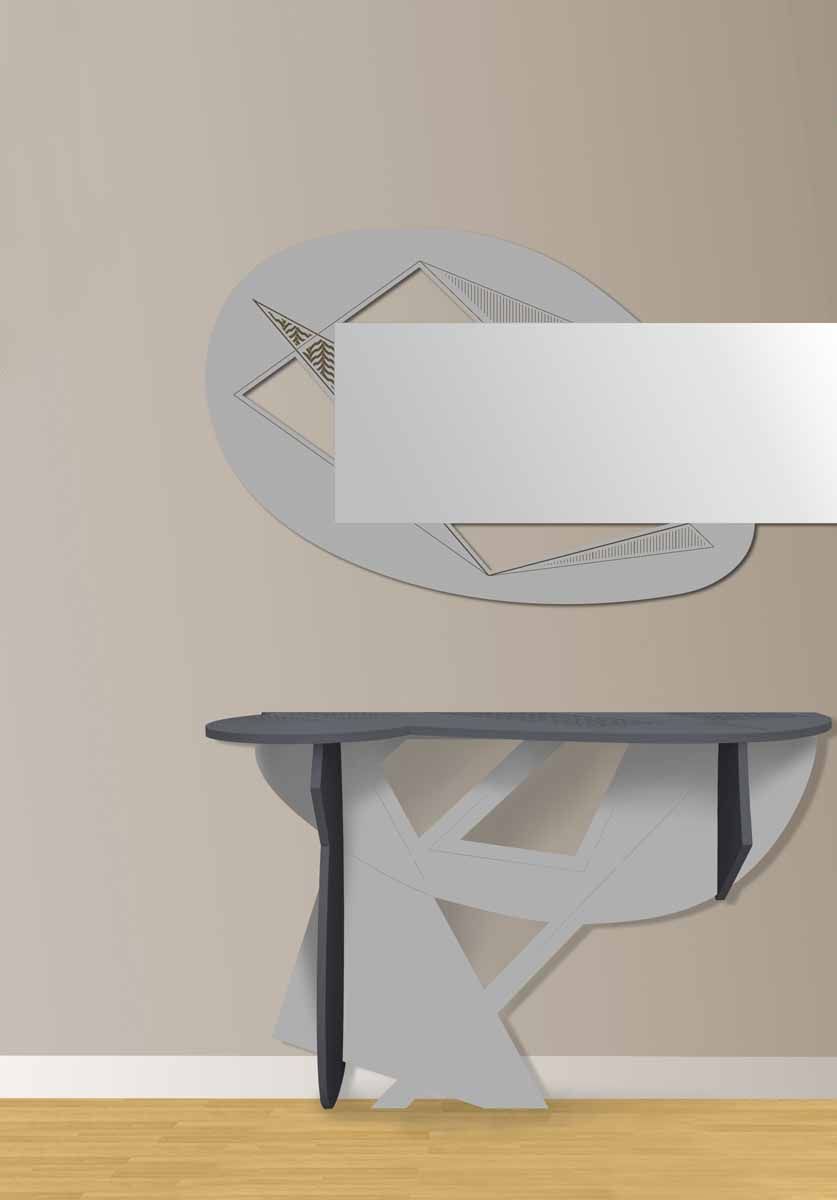 consolle ingresso design scandinavo antracite cemento