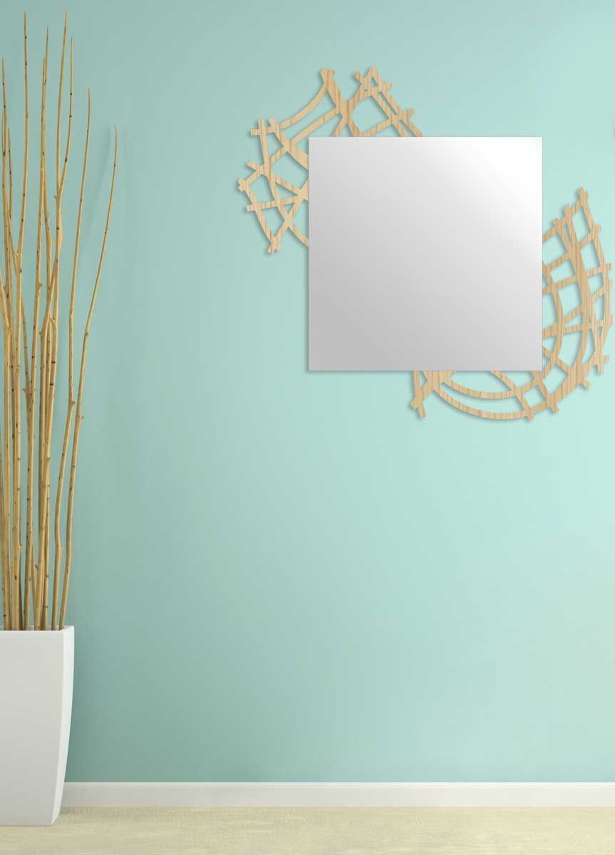 specchio da parete legno design moderno natural wood