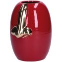 PENSAMI Vaso Naso Rosso E Oro In Stoneware Rituali Domestici