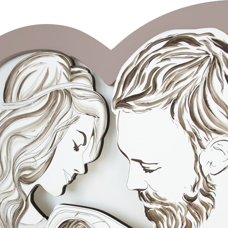 Capezzale sacra famiglia cuore Laser Art Style
