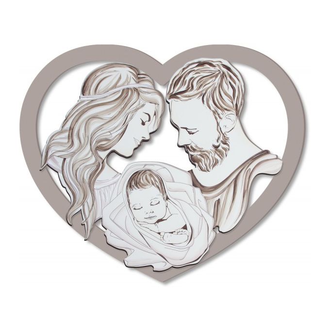 Capezzale sacra famiglia cuore Laser Art Style