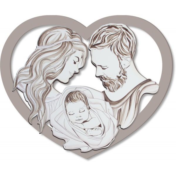 Capezzale sacra famiglia cuore Laser Art Style