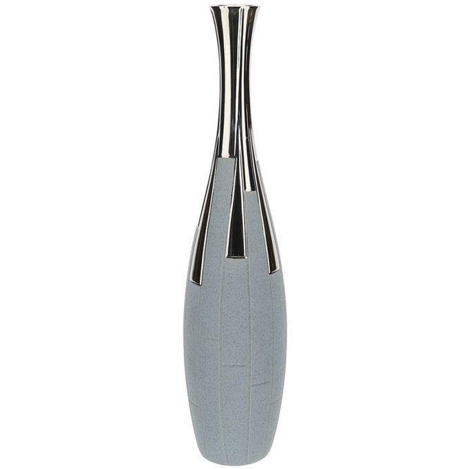 Vaso Gres Atlas Grigio/Blu Dia.14X60Cm Hervit