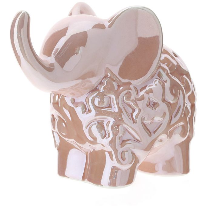 Elefante Porcellana Rosa Perlato 12Cm Love Hervit
