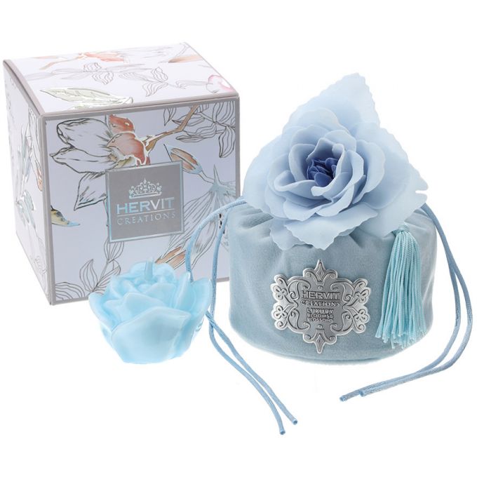 Secchiello Velluto Blu 10X10,5cm Hervit