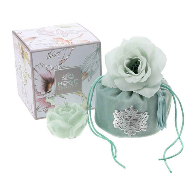 Secchiello Velluto Verde 10X10,5cm Hervit