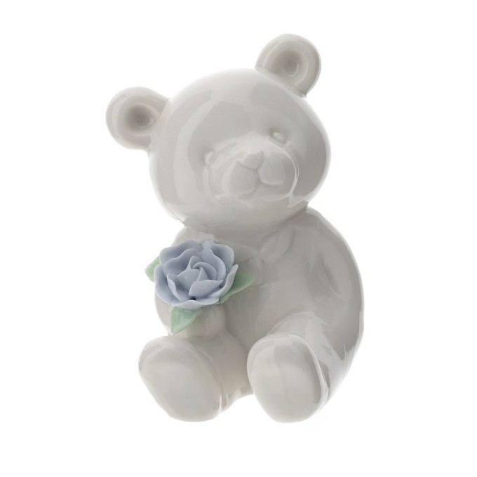 Orsetto seduto con fiore 805 cm Hervit