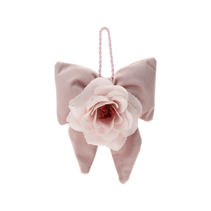 Fiocco Velluto Rosa 14X18cm con Fiore Hervit