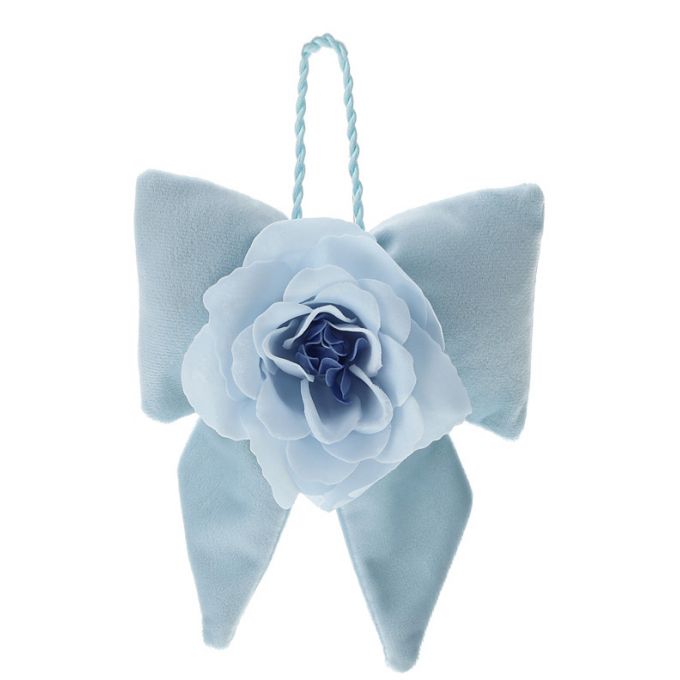 Fiocco Velluto Blu 14X18cm con Fiore Hervit