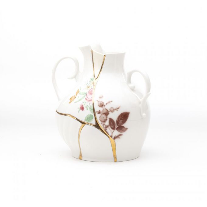 Vaso In Porcellana Cm.18X16 H.19 Kintsuji Seletti
