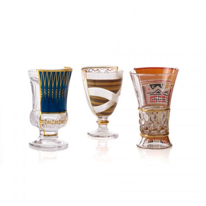 Set 3 Bicchieri In Vetro Hybrid-Pannotia 330 Ml Seletti