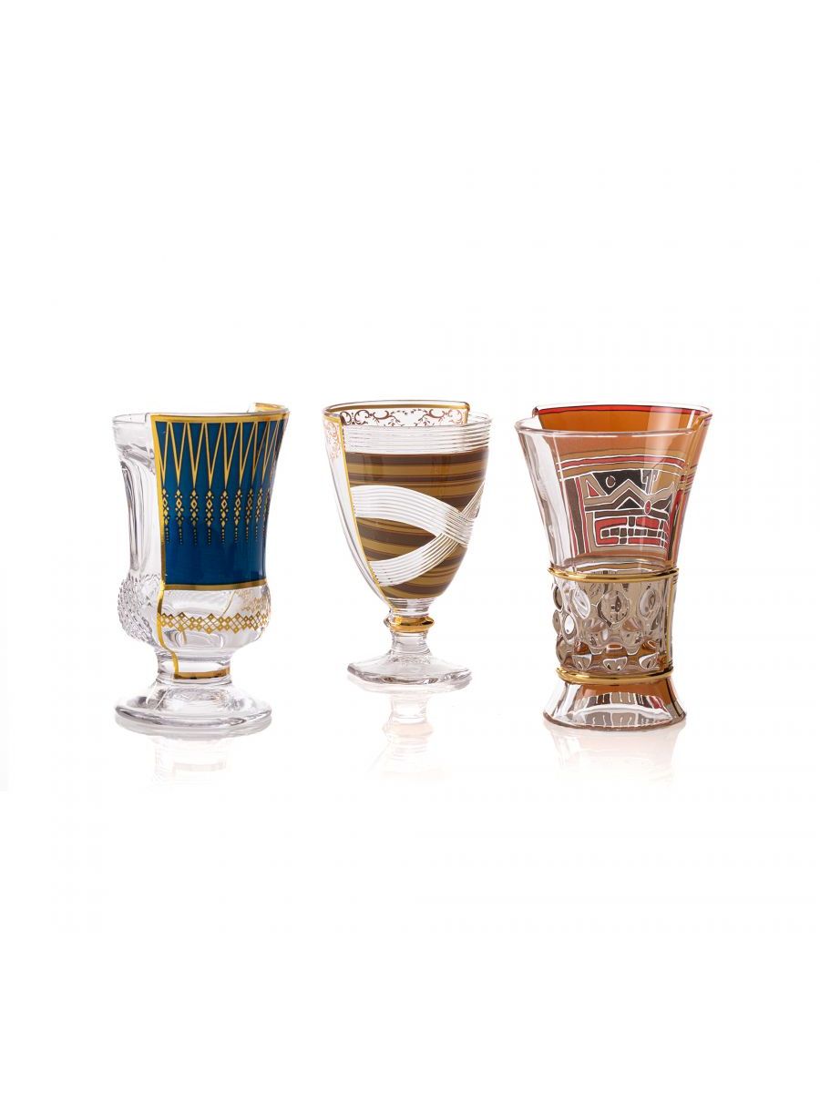 Set 3 Bicchieri In Vetro Hybrid-Pannotia 330 Ml Seletti