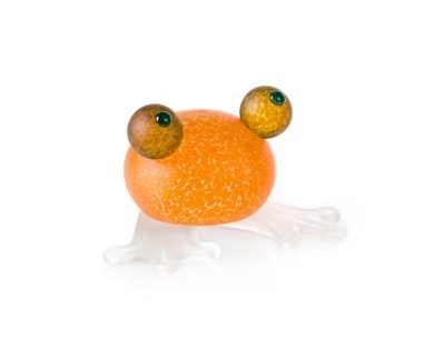 Frosch - fermacarte rana arancio cm. 9 romero britto