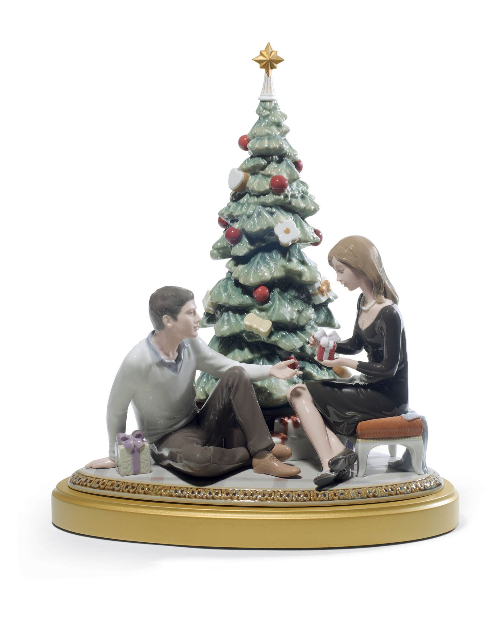 Statua Un Romantico Natale Lladrò