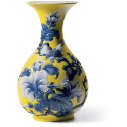 Vaso giallo Passerotti Lladrò