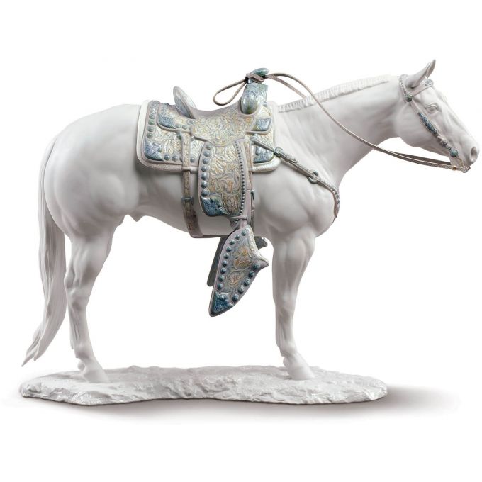Statua Quarter Horse Bianco Lladrò