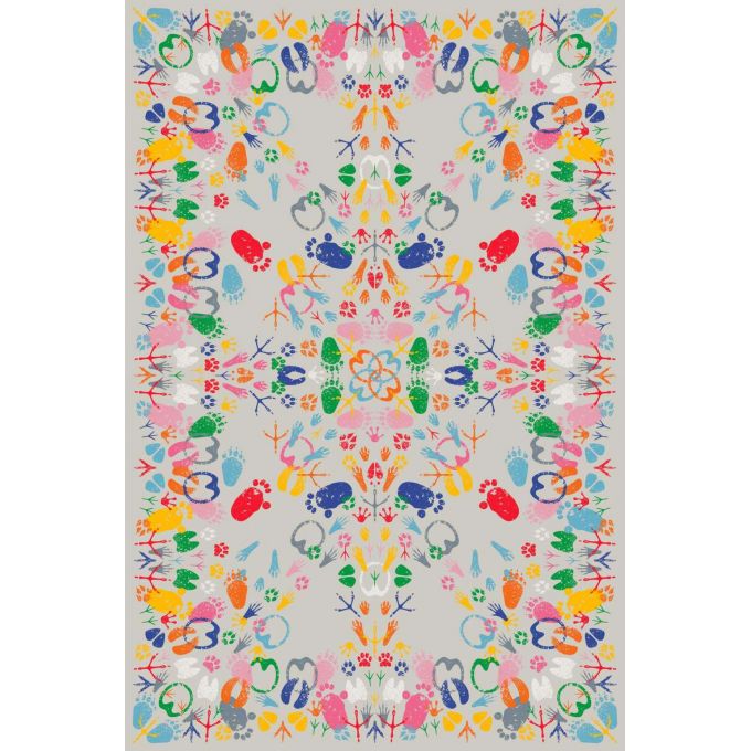 Tappeto Let'S Dance Animal Traces Light Rectangular Qeeboo