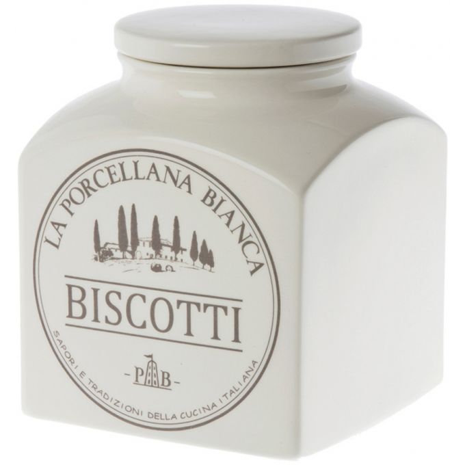 Conserva biscottiera porcellana 3,5 l in giftebox la porcellana bianca