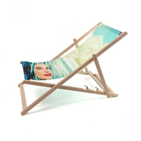 Sdraio Pieghevole In Legno-Poliestere  Toiletpaper - Girl In The Sea Seletti