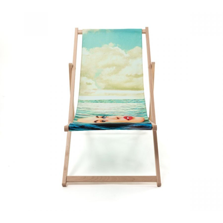 Sdraio Pieghevole In Legno-Poliestere  Toiletpaper - Girl In The Sea Seletti
