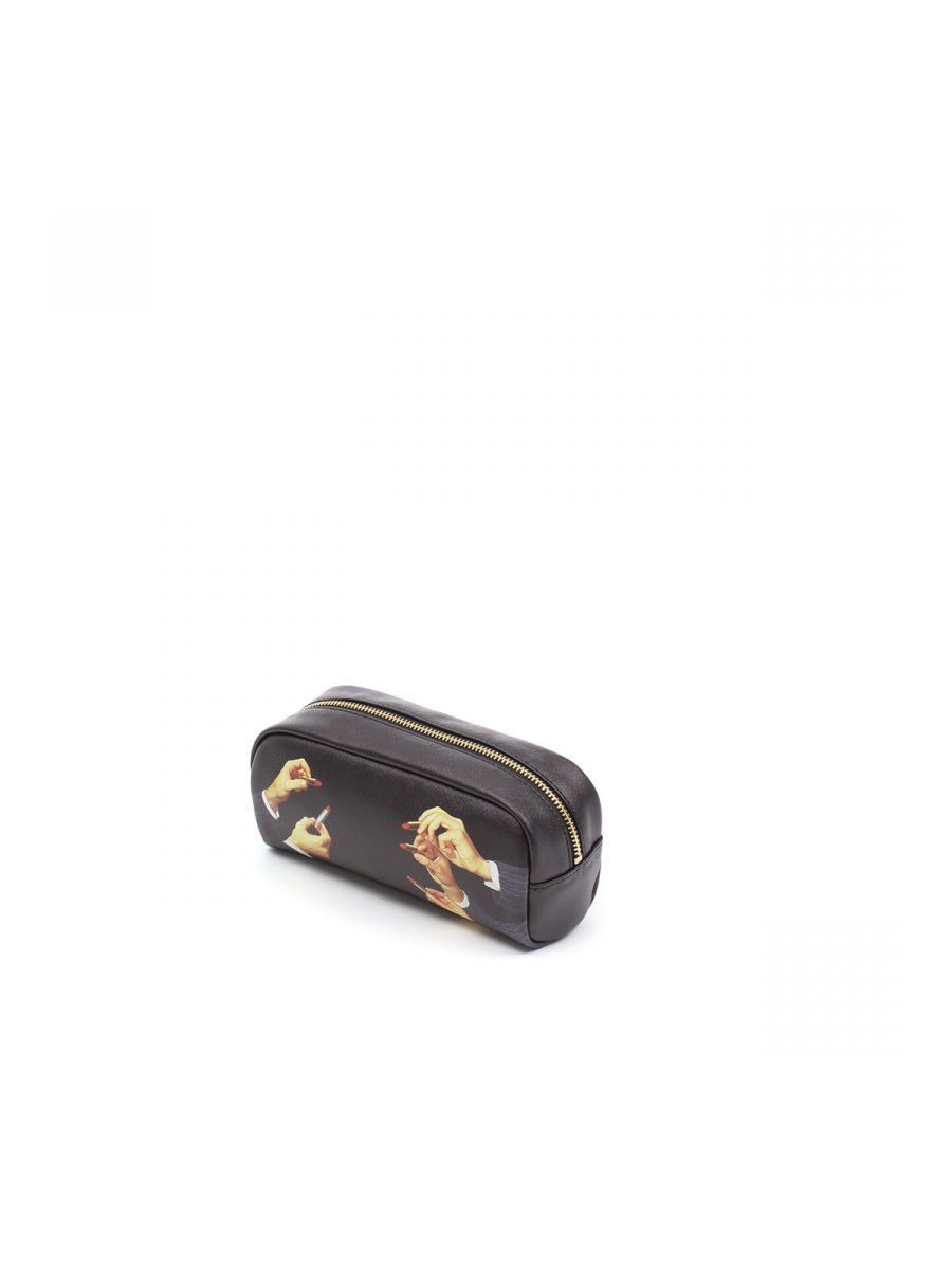 Astuccio In Pu Stampato Toiletpaper Lipsticks Black Seletti
