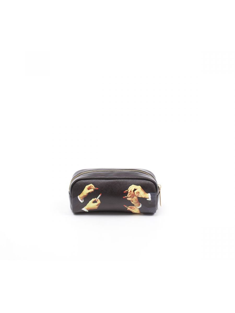 Astuccio In Pu Stampato Toiletpaper Lipsticks Black Seletti