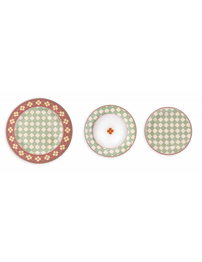 Set 18 piatti Le Cementine Quadrella Brandani