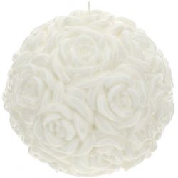 Candela Sfera Rose Bianca Lacc.Dia.20Cm Hervit