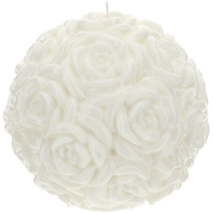 Candela Sfera Rose Bianca Lacc.Dia.20Cm Hervit