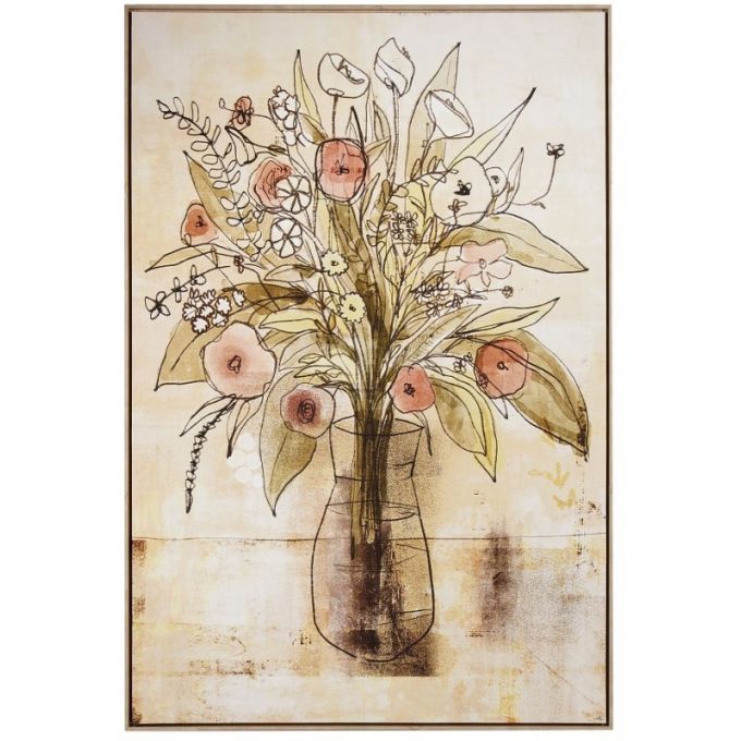 Quadro floreale con cornice 80x120cm L'Oca Nera