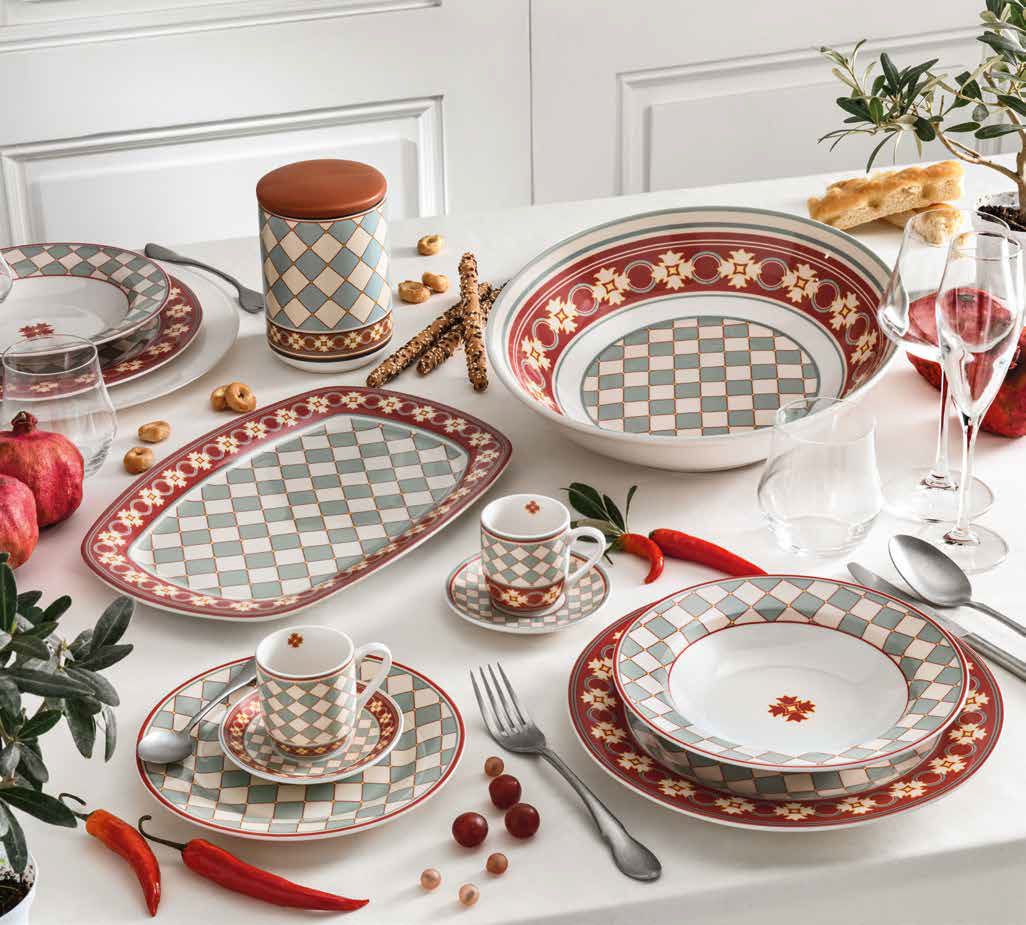 Set 18 piatti Le Cementine Quadrella Brandani