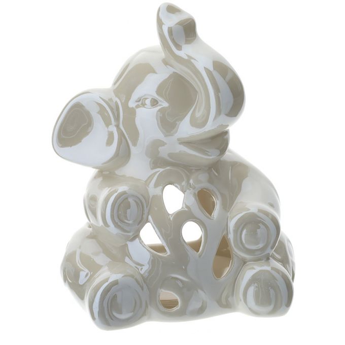 Porta tealite Elefante Porcellana 14cm Hervit