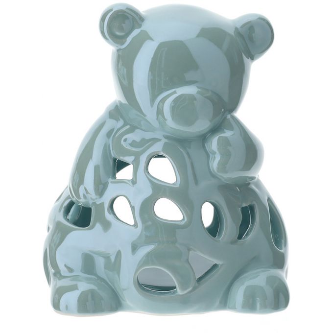 Porta tealite Orsetto porcellana traforata 12cm Hervit
