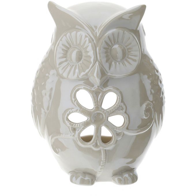 Porta tealite Civetta Porcellana 15cm Hervit