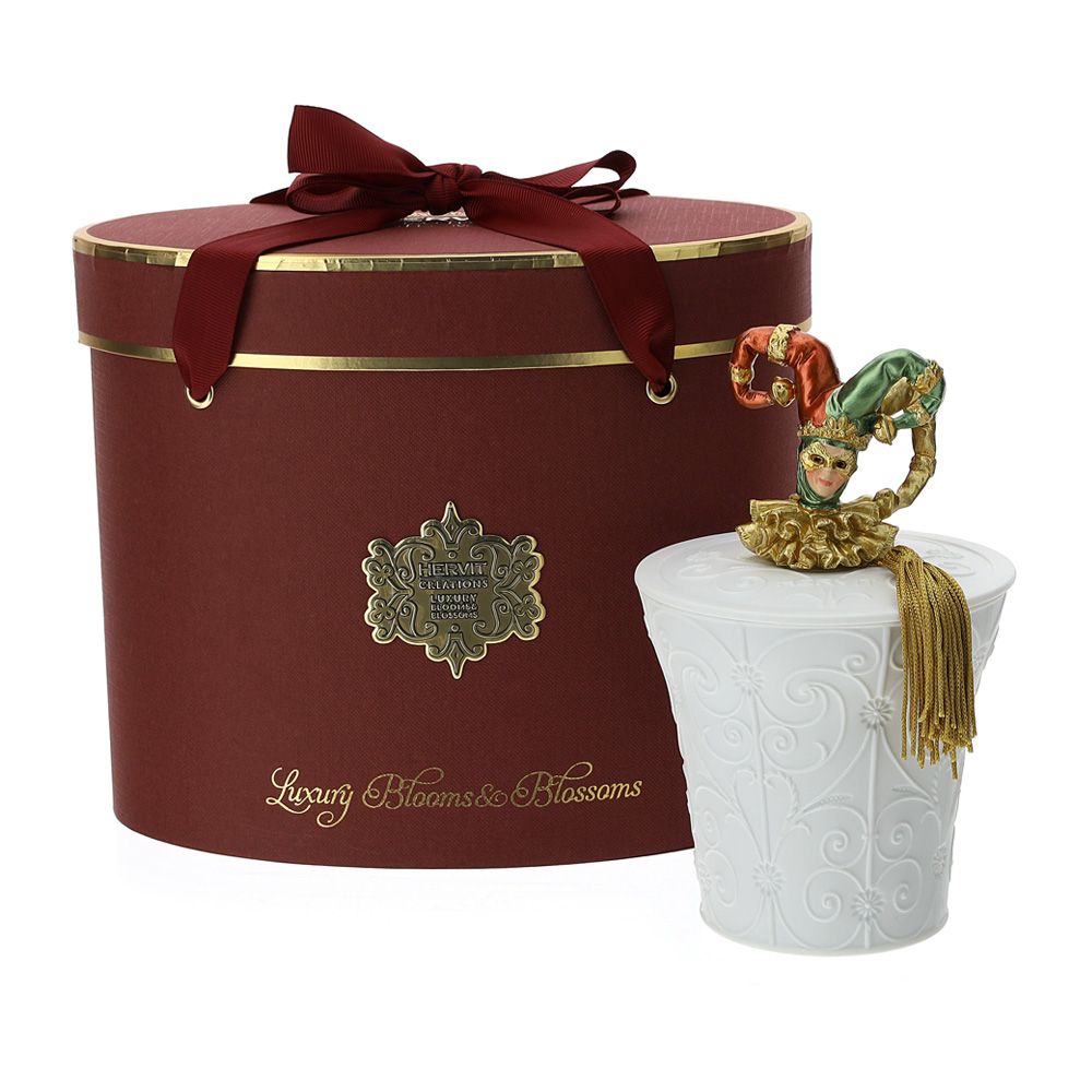 Cappelliera Luxury Bordeaux Con Candela Profumata Hervit