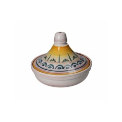 Tajine Bianco C/Coperchio Decorato Terracotta Da Fuoco Brandani