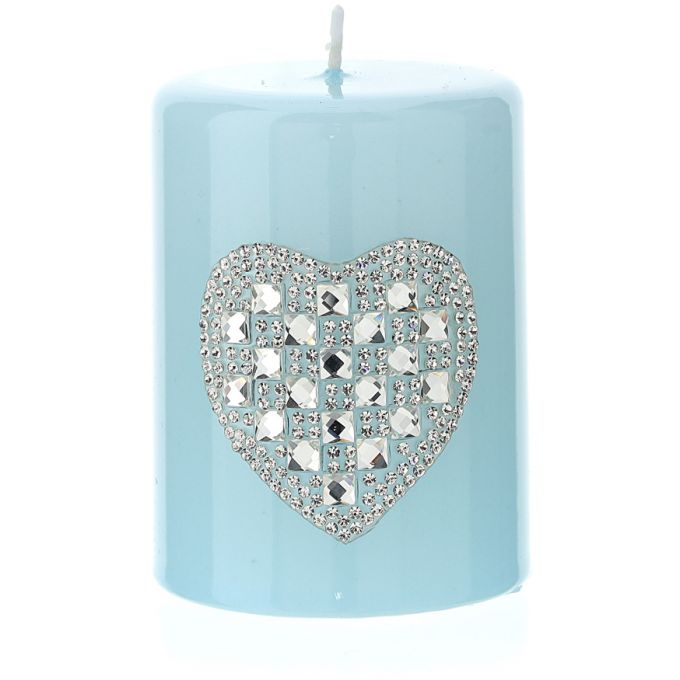 Candela Moccolo Blu Laccato 6X8cm Hervit