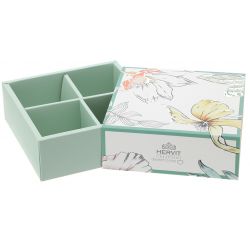 Box Cartonc.Blooms Verde 14,5X14,5Xh5Cm Hervit